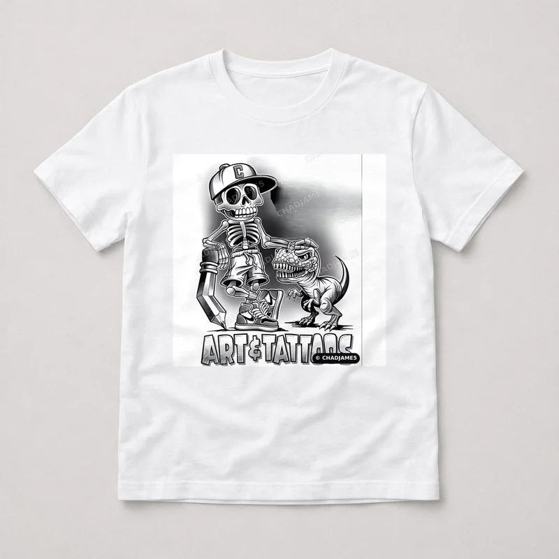 Skeleton, Rex and Pencil Tee
