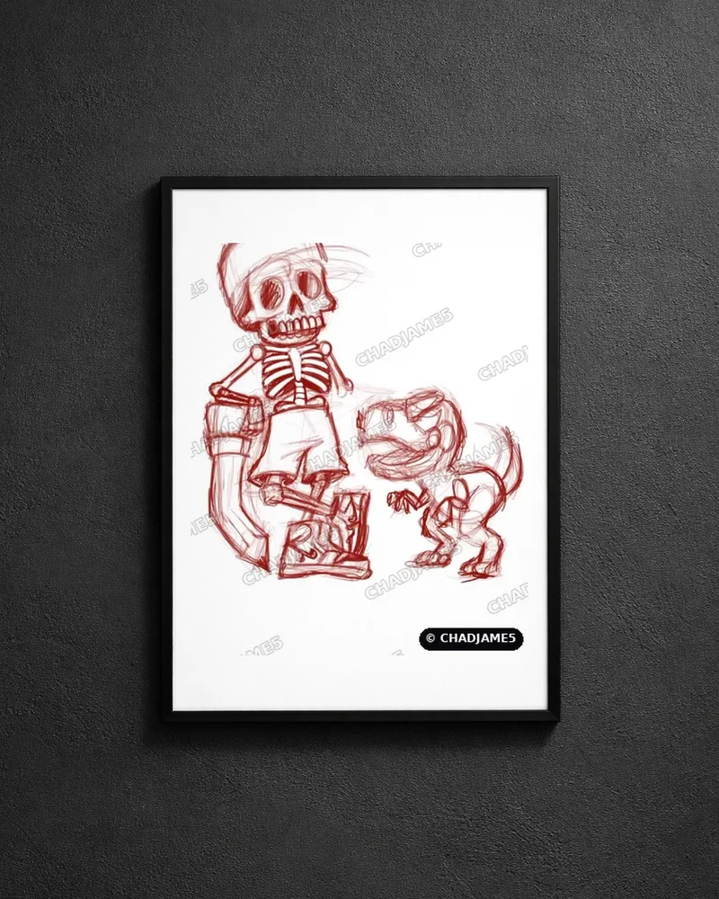 Skeleton and Rex Sketch